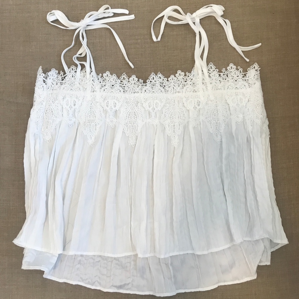 Anthropologie Eloise White Embroidered Detail Top - Picture 4 of 5